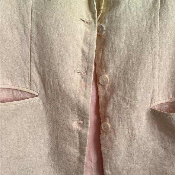 NICOLE MILLER Collection NWOT Oversized Linen Dip Dye Blazer Lined, Size S/M - Picture 3 of 11